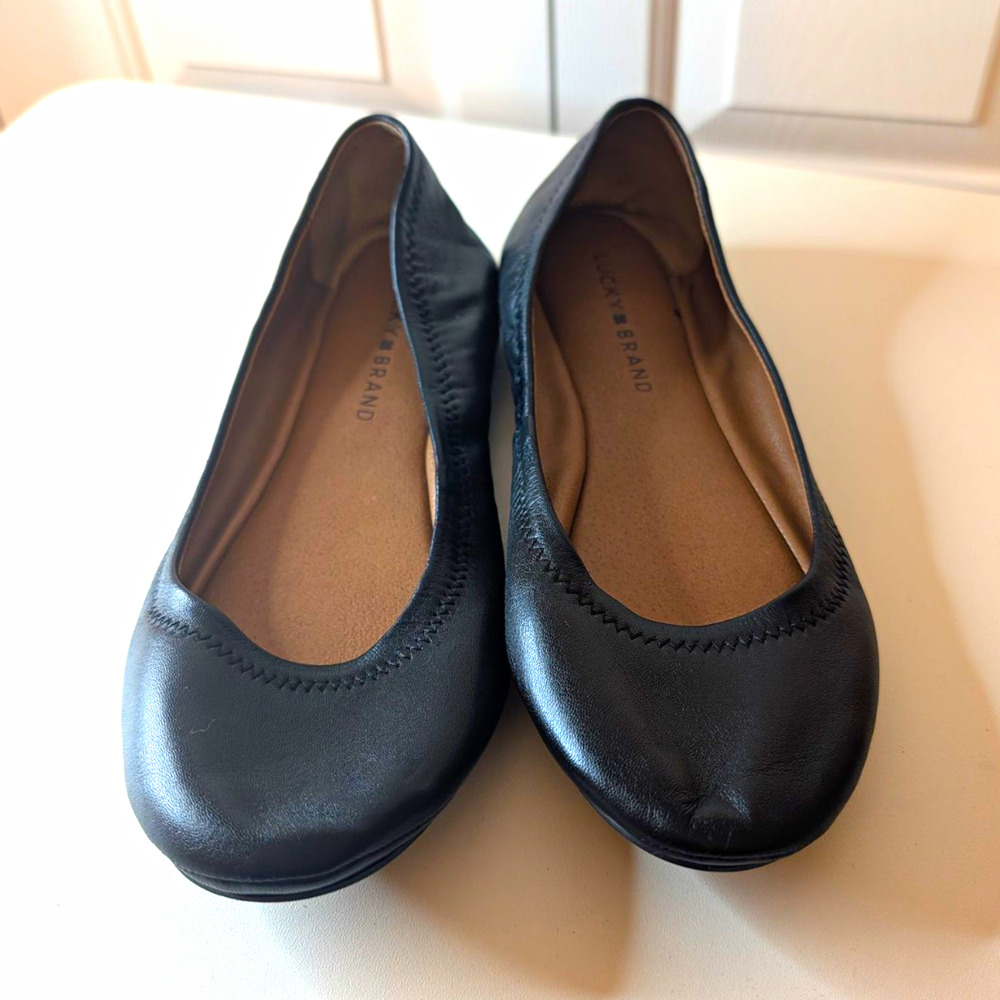 Lucky BRAND Women's Black Ballet Flat 9M